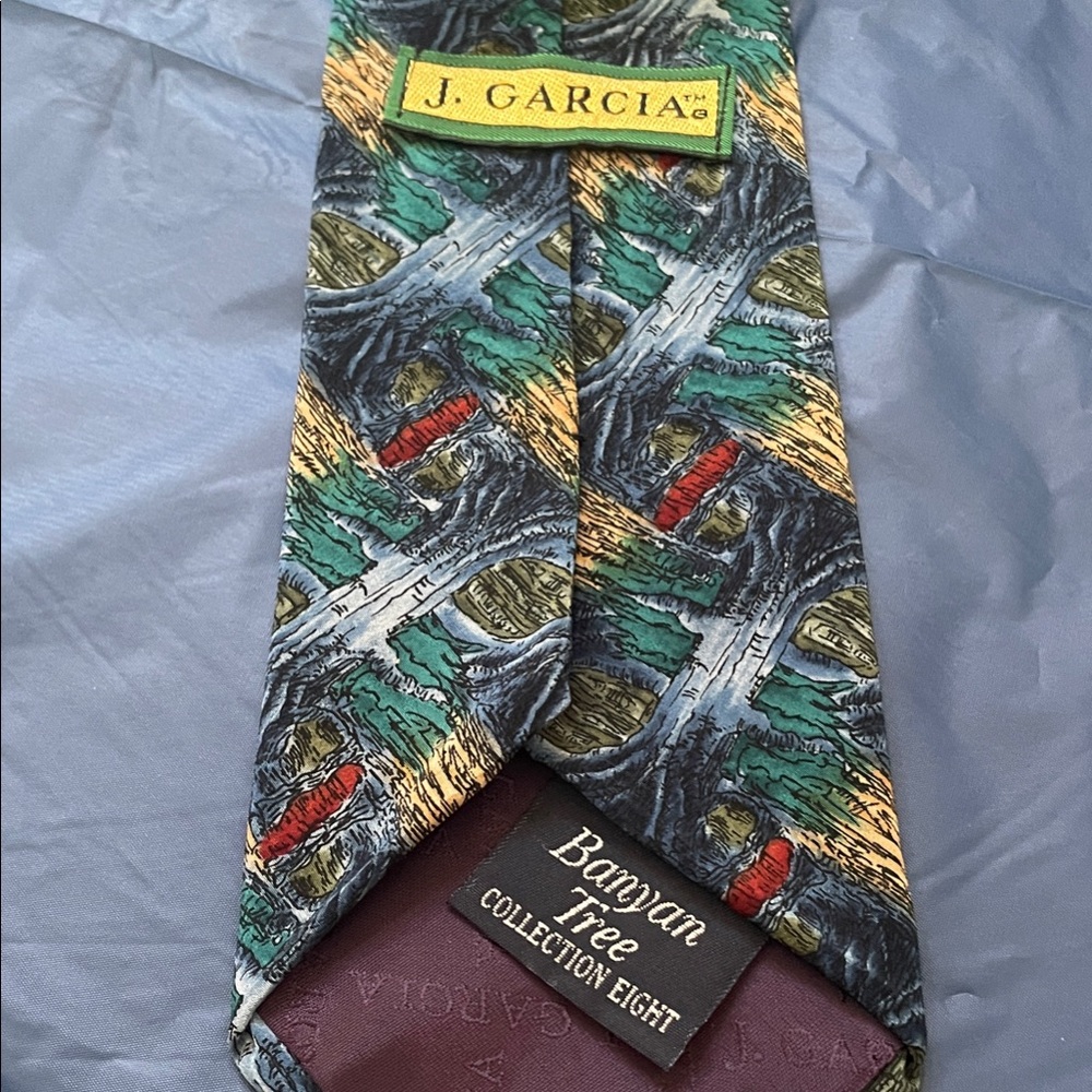 J. Garcia Banyan Tree Collection Tie with Green and Red
